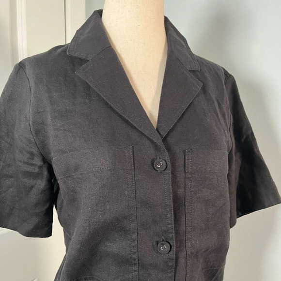 Everlane The Linen Workwear Shirt in black size XXS - Picture 8 of 10